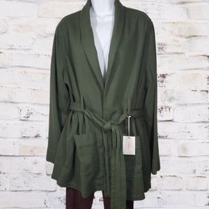 Good American Size 5 or 2XL Olive Wrap Jacket